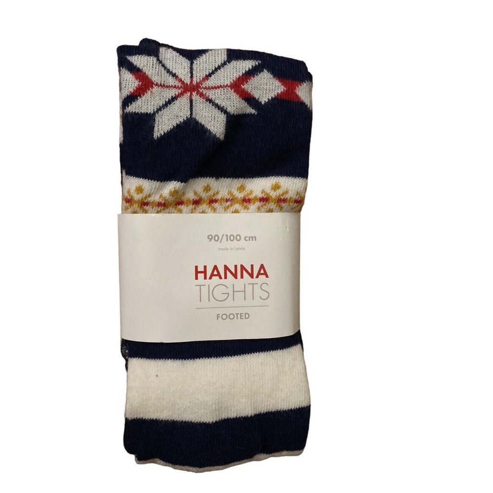 NWT Hanna Andersson Fair Aisle Knit Tights 90/100 Sz 4